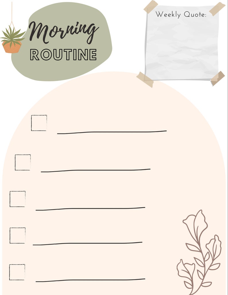Aesthetic Morning Routine Printable Morning Routine Canvas Print Mom ...