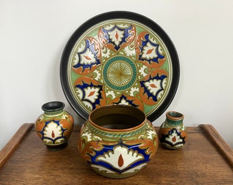 Gouda pottery - Royal Zuid Holland - set decor Ali - 1920's