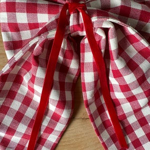 Gingham Bow Medium in Red image 5