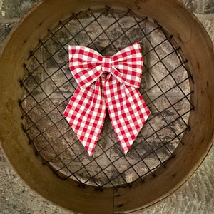 Gingham Bow Medium in Red image 3
