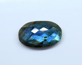 Amazing ~~ Blue Flash Labradorite Checker Cut Oval Shape Size - 32x20 MM. At WHOLESALE Price Loose Gemstone For Making Jewelry.!!