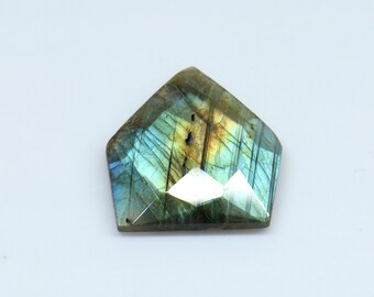 Amazing ~~ Multi Flash Labradorite Checker Cut Fancy Shape Size - 24x23 MM. At WHOLESALE Price Loose Gemstone For Making Jewelry.!!