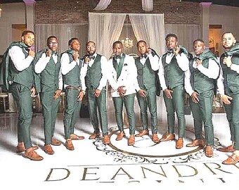 Custom Green 3-in-1 Groomsmen Suit – Tailored Fit, Versatile Style