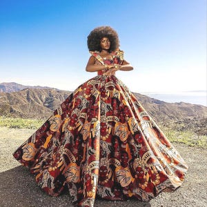 african attire prom dress dresses print African African Print Prom Long African Print Gown For Prom 18 This dress is originally hand made Red Beaded African Dress: Elegant