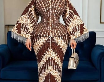 African Skirt and Blouse, Ankara Two Piece For Women, Skirt Suit