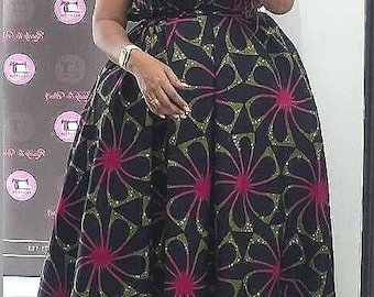 African Plus Size Maxi Dress, Women Fashion, Ankara Gown, Gift For Her