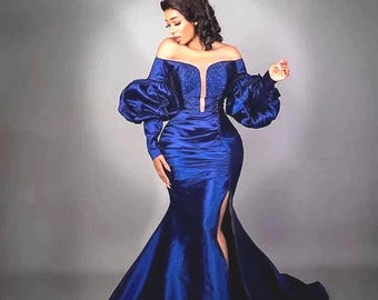 Blue Sweetheart Maxi Dress, Red Birthday Dress