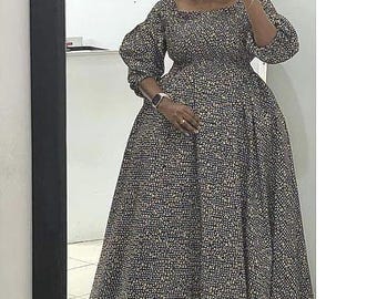 African Plus Size Maxi Dress, Women Fashion, Ankara Gown, Gift For Her