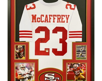 Christian McCaffrey Signed Framed Jersey JSA Autographed San Francisco 49ers