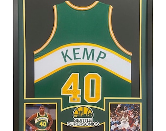 Shawn Kemp Framed Signed Jersey Beckett Autographed Signed Seattle Supersonics