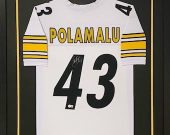 Troy Polamalu Signed Framed Jersey Beckett Autographed Pittsburgh Steelers BB0