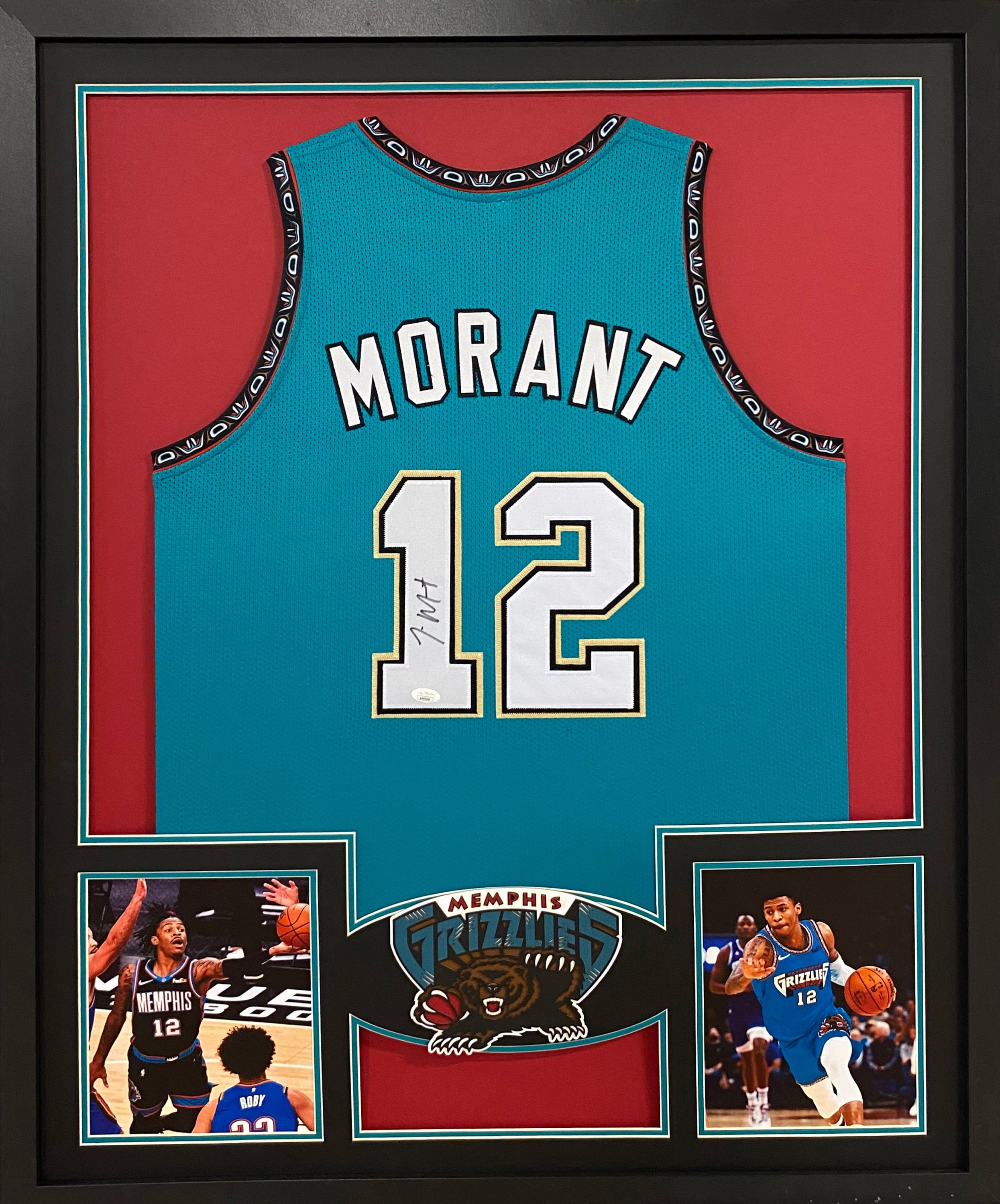 JA MORANT Autographed Memphis Grizzlies 2022 All Star Red Jersey PANINI LE  50