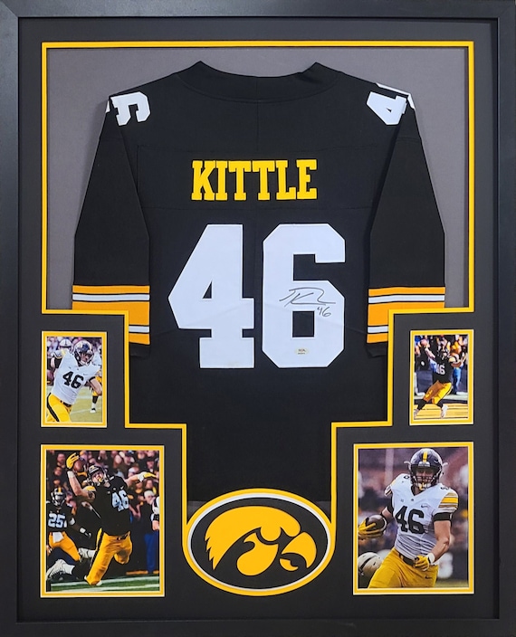 George Kittle Framed Signed Black Jersey PSA/DNA Autographed Iowa Hawkeyes