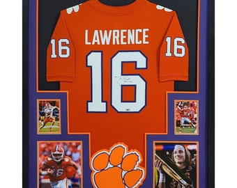 Trevor Lawrence Framed Signed Jersey Fanatics Autographed Clemson