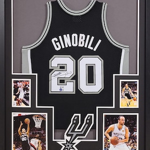 Manu Ginobili Signed Framed Jersey Beckett BAS Autographed San Antonio Spurs