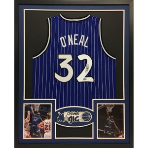 Framed Shaquille O'Neal Orlando Magic Autographed White 1993 Mitchell &  Ness Authentic Jersey