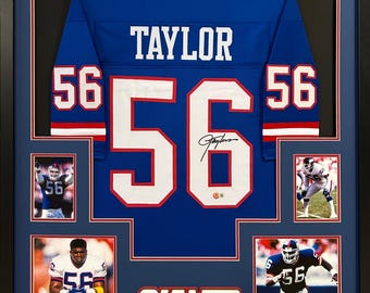 Lawrence Taylor Framed Jersey Beckett Autographed Signed New York Giants 4P