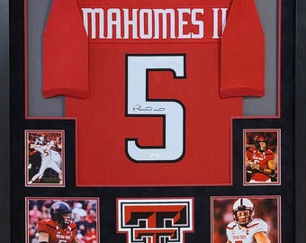 Patrick Mahomes Framed Texas Tech Red Jersey JSA Autographed Signed