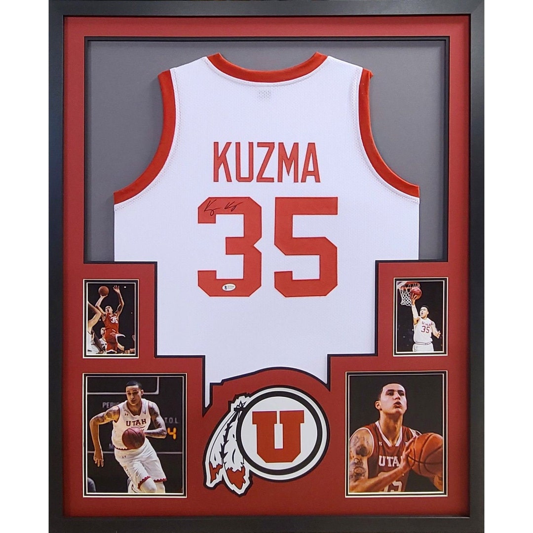 Kyle Kuzma Framed Signed Jersey Beckett Autographed Signed Utah
