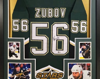 Sergei Zubov Framed Signed Dallas Stars Jersey Beckett Autographed
