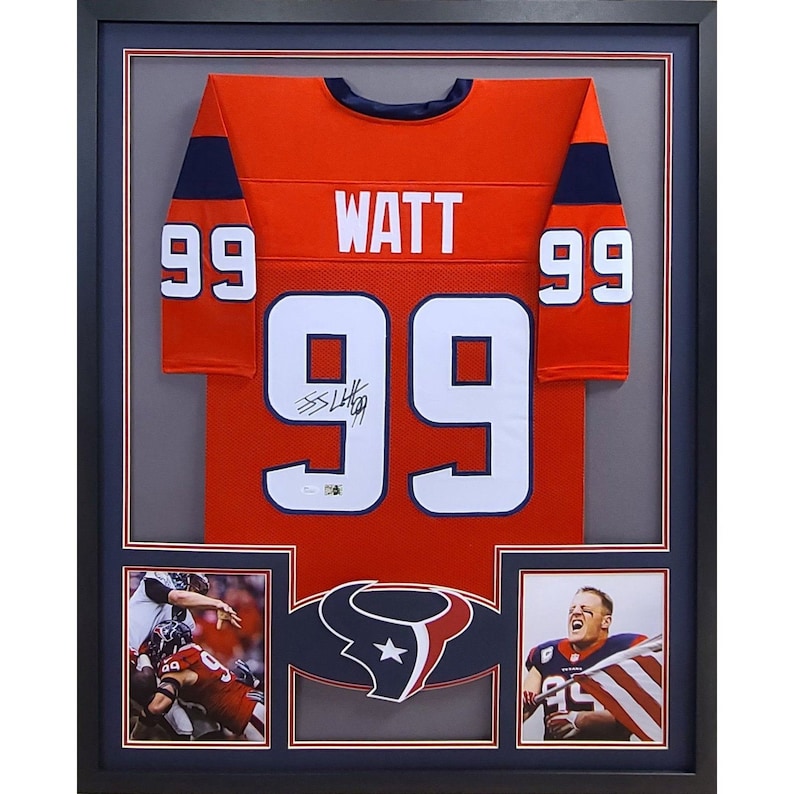 J.J. Watt Framed Signed Houston Texans Jersey JSA Autographed Wisconsin ...