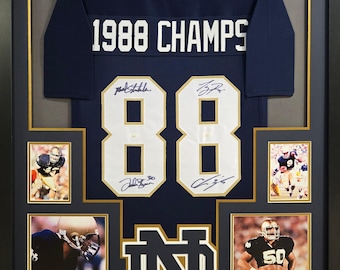 Notre Dame Championship Framed Signed Jersey JSA Autographed Zorich Rice