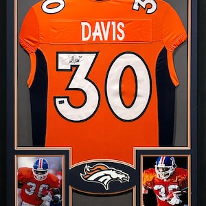 Terrell Davis Framed Signed Orange Jersey Beckett Autographed Denver Broncos