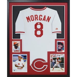 Joe Morgan Signed Framed White Jersey Autographed Cincinnati Reds JSA