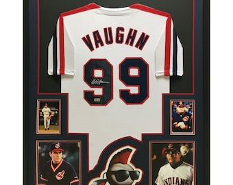 Charlie Sheen Signed Framed Jersey Beckett Autographed Major League Rick Vaughn