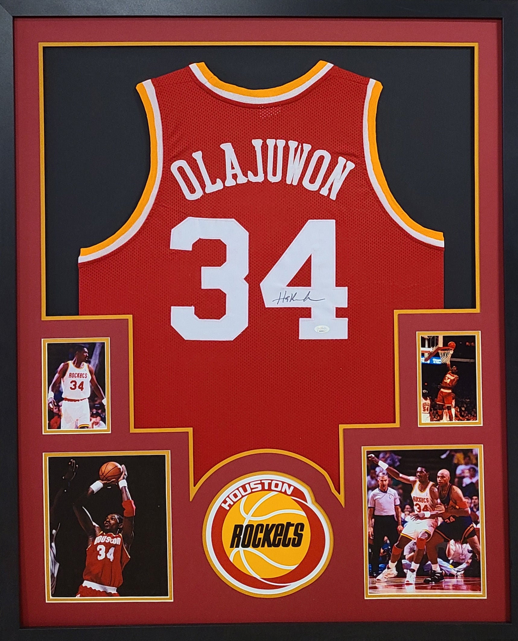 Hakeem Olajuwon Framed Jersey JSA Autographed Signed Houston
