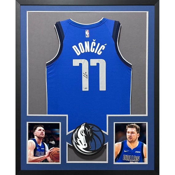 Luka Doncic Framed Signed Jersey Fanatics Autographed Dallas