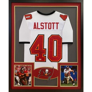 Mike Alstott Framed White Jersey Beckett Autographed Signed Tampa Bay Buccaneers