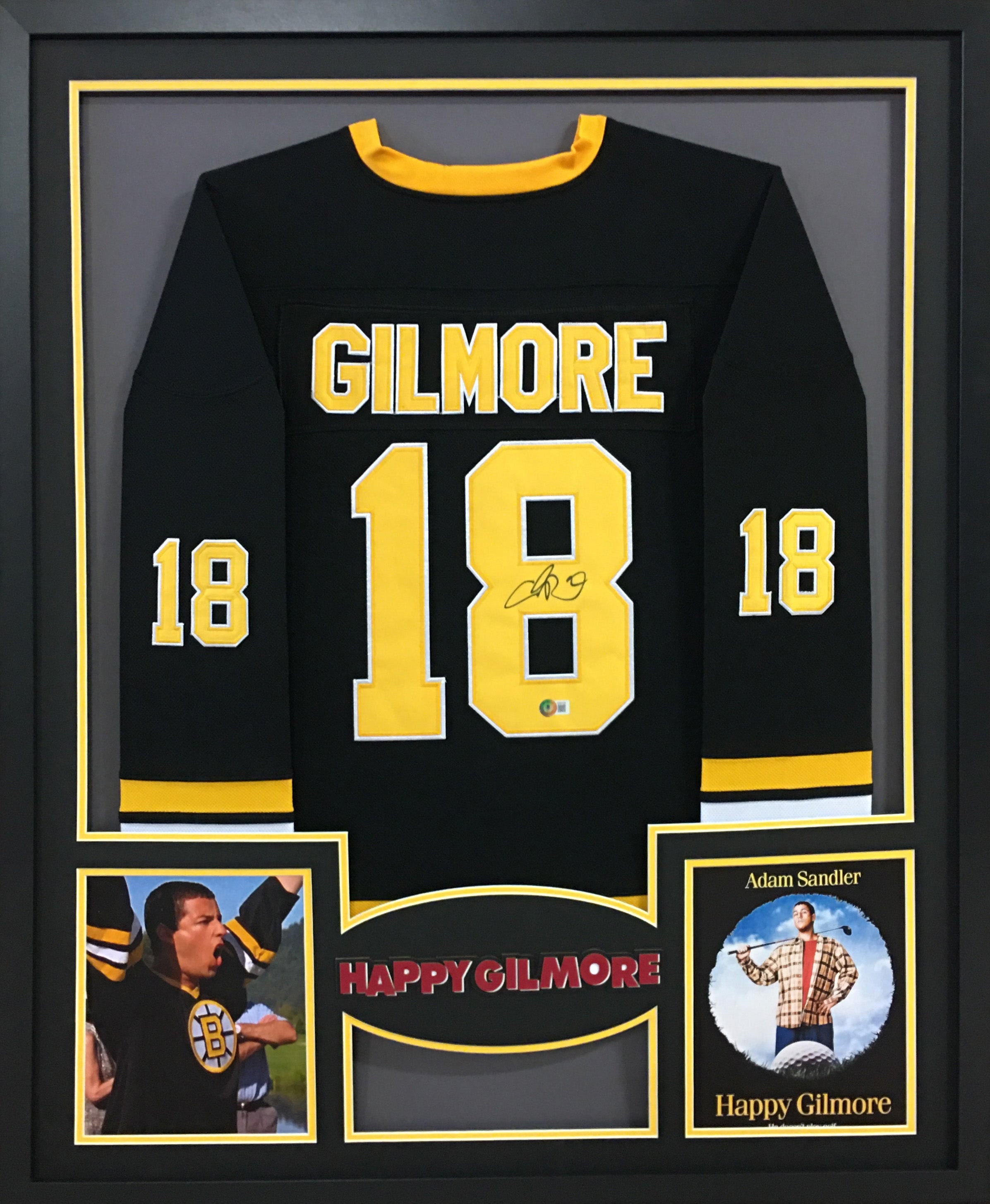 Adam Sandler Signed Happy Gilmore Prop Replica Bruins Jersey (JSA COA)