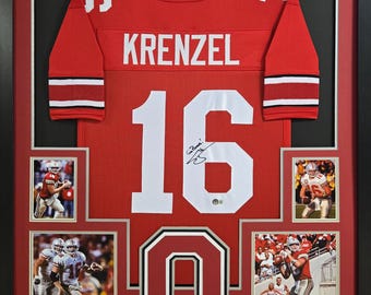 Craig Krenzel Signed Framed Red Jersey Beckett Autographed Ohio State OSU