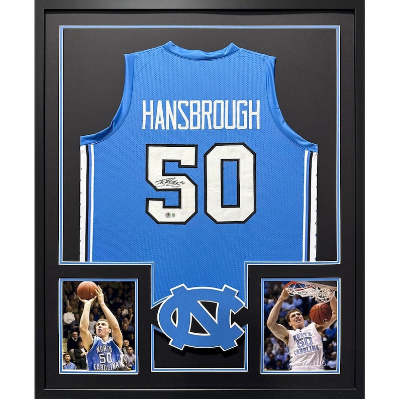 Tyler Hansbrough Signed Framed UNC Jersey Autographed North Carolina Beckett