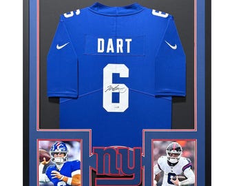 Jaxson Dart Signed Framed Jersey JSA Autographed New York Giants