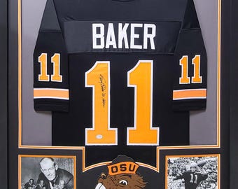 Terry Baker Signed Framed Jersey PSA/DNA Autographed Oregon State Heisman