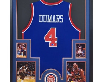 Joe Dumars Framed Jersey Beckett Autographed Signed Detroit Pistons