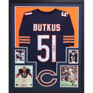 Dick Butkus Signed Chicago Bears White Jersey (JSA) 8×Pro Bowl & Hall –