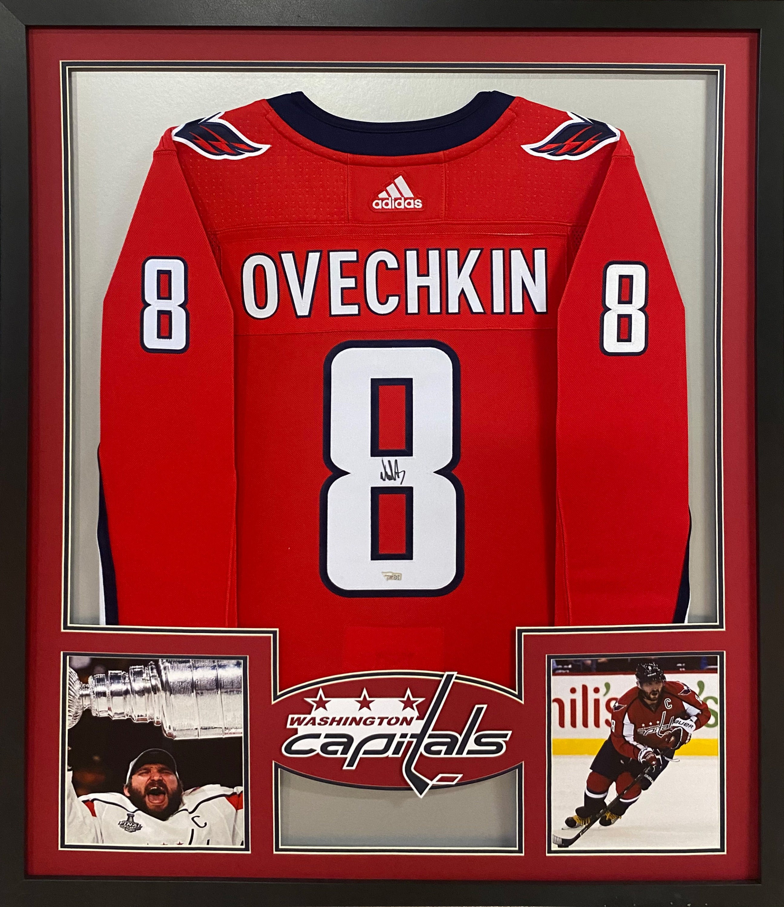 Alex Ovechkin Signed Framed Washington Capitals Blue Adidas Authentic Jersey