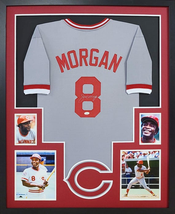Joe Morgan Signed Framed Grey Jersey Autographed Cincinnati Reds JSA Etsy
