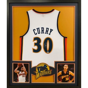 Stephen Curry Framed Signed White Rookie Jersey Beckett Warriors Autographed Steph