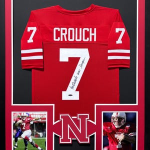 Eric Crouch Framed Signed Nebraska Red Jersey Tristar Autographed Heisman