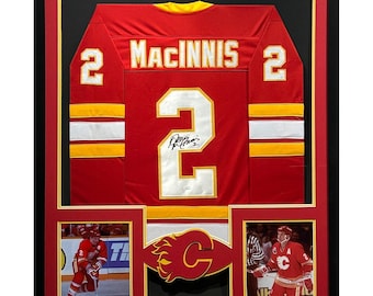 Al Macinnis Framed Signed Jersey JSA Autographed Calgary Flames