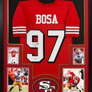 Nick Bosa Signed Framed Signed Red Jersey 49ers Beckett Autographed