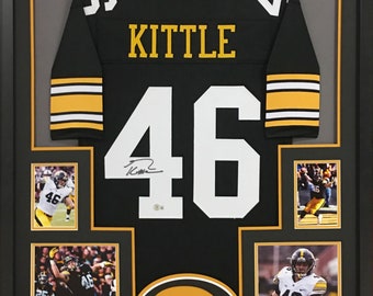 George Kittle Framed Signed Black Jersey Beckett Autographed Iowa Hawkeyes