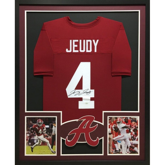 Jerry Jeudy Framed Signed Jersey JSA Autographed Alabama Crimson