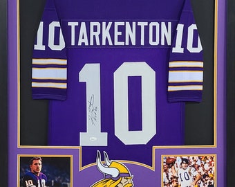 Fran Tarkenton Signed Framed Jersey JSA Autographed Minnesota Vikings 2P