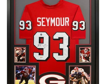 Richard Seymour Framed Signed Georgia Jersey Beckett Autographed