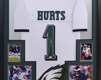 Jalen Hurts Signed Framed White Jersey JSA Autographed Philadelphia Eagles